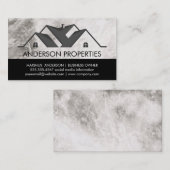 実在不動産ロゴ白黒 | 大理石 名刺 (正面/裏面)