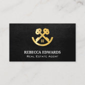 実在不動産ロゴ鍵とホーム 名刺 (正面)