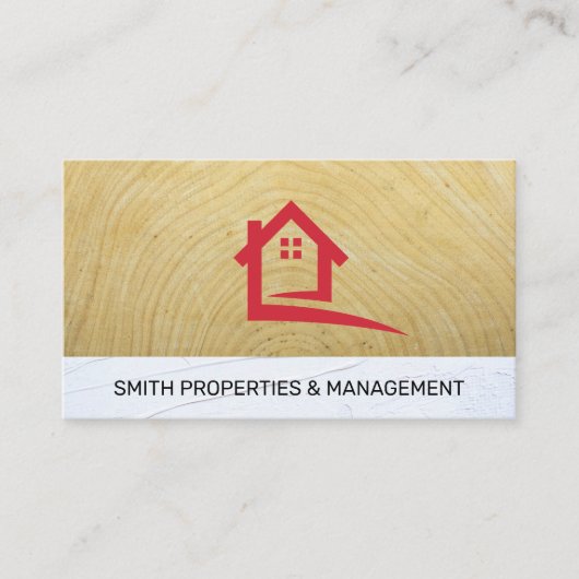 実在不動産ロゴ |ウッドスタッコ |建築 予約カード (正面)