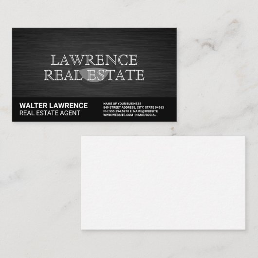 実在不動産ロゴ | エグゼクティブお洒落プロフェッショナル 名刺 (正面/裏面)