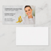 実在不動産ロゴ | ビジネスウーマンカスタムテンプレート 名刺 (正面/裏面)