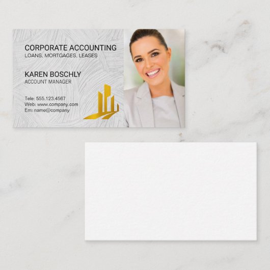 実在不動産ロゴ | ビジネスウーマンカスタムテンプレート 名刺 (正面/裏面)