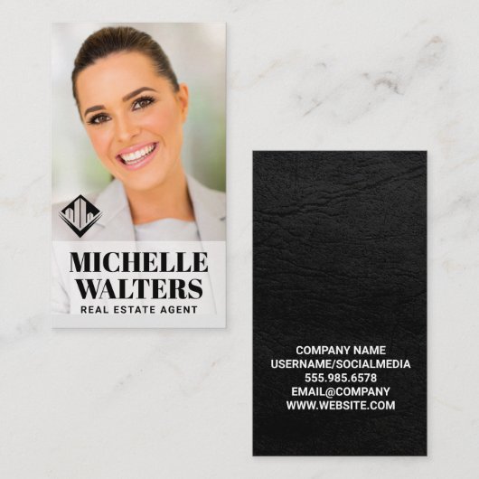 実在不動産ロゴ | ビジネスカスタムの写真イメージ 名刺 (正面/裏面)