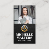 実在不動産ロゴ | ビジネスカスタムの写真 名刺 (正面)