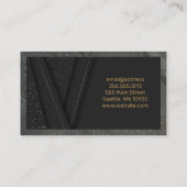 実在不動産ロゴ | ブラック金ゴールドバックグラウンドビジネス 名刺 (裏面)