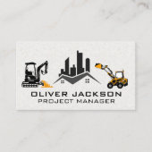 実在不動産ロゴ | ブルドーザー建築車 名刺 (正面)