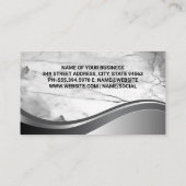 実在不動産ロゴ | ミニマリストメタル 名刺 (裏面)