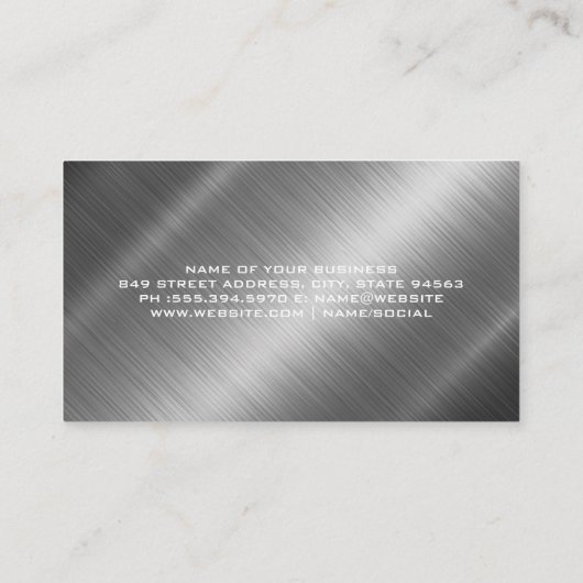 実在不動産ロゴ | メタリックシャイン 名刺 (裏面)