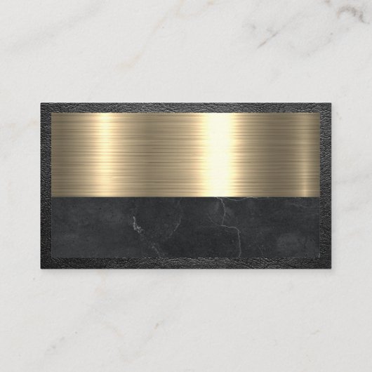 実在不動産ロゴ |メタリックレザー 名刺 (裏面)