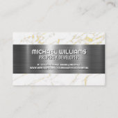 実在不動産ロゴ |メタリック大理石 名刺 (裏面)
