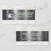 実在不動産ロゴ |メタリック大理石 名刺 (正面/裏面)