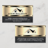 実在不動産ロゴ |メタリック金ゴールド |大理石 名刺 (正面/裏面)