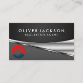 実在不動産ロゴ | メタリック 名刺 (正面)