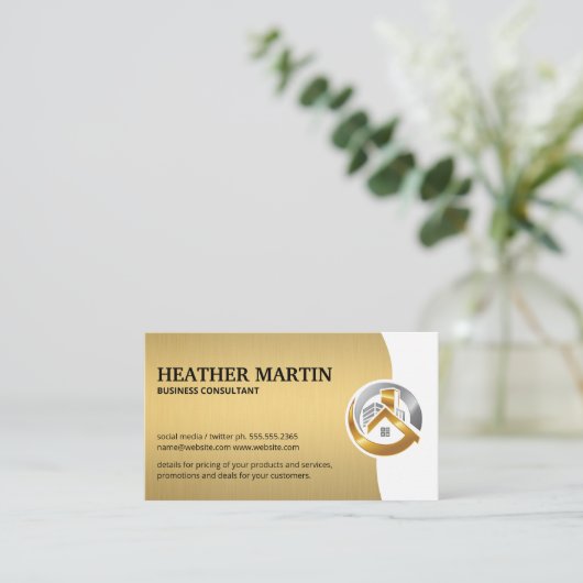 実在不動産ロゴ | モダン 名刺 (スタンド正面)