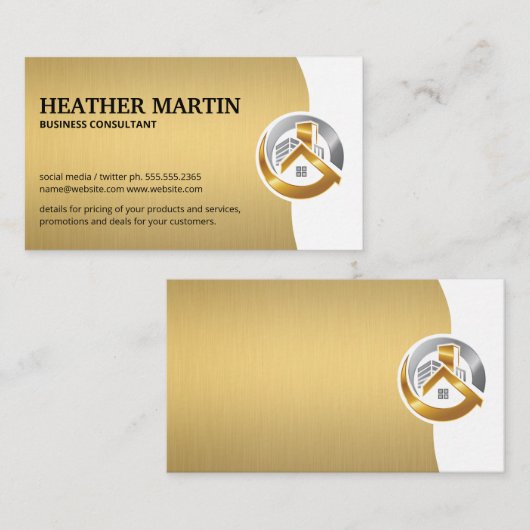 実在不動産ロゴ | モダン 名刺 (正面/裏面)