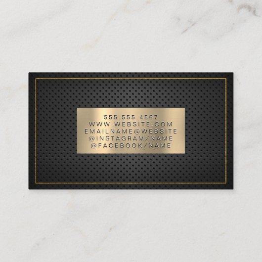 実在不動産ロゴ |レザーメッシュ 名刺 (裏面)