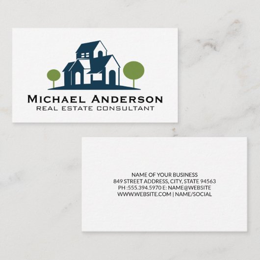 実在不動産ロゴ 名刺 (正面/裏面)