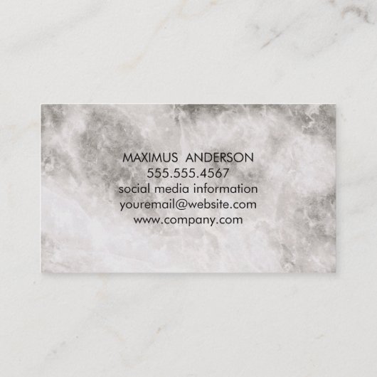 実在不動産ロゴ |大理石トリム | Lux名刺 名刺 (裏面)