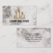 実在不動産ロゴ |大理石トリム | Lux名刺 名刺 (正面/裏面)
