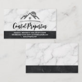 実在不動産ロゴ |大理石背景 名刺 (正面/裏面)