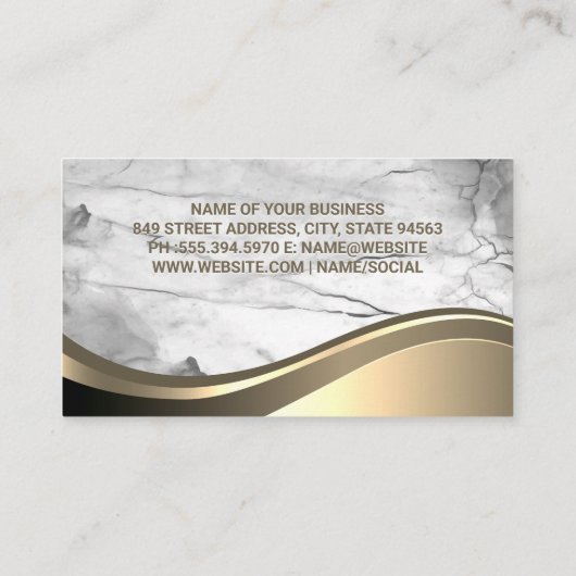 実在不動産ロゴ | 大理石 名刺 (裏面)