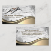 実在不動産ロゴ | 大理石 名刺 (正面/裏面)