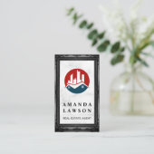 実在不動産ロゴ |大理石 |黒い枠 予約カード (スタンド正面)