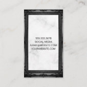 実在不動産ロゴ |大理石 |黒い枠 予約カード (裏面)