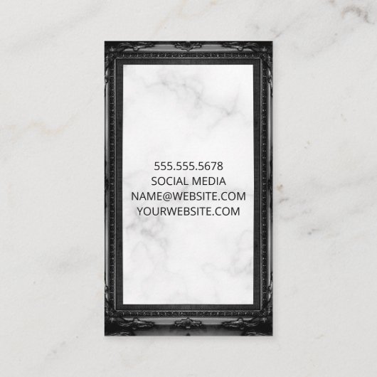 実在不動産ロゴ |大理石 |黒い枠 予約カード (裏面)