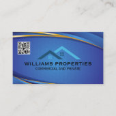 実在不動産ロゴ | 屋根のトップロゴ | QRコード 名刺 (正面)