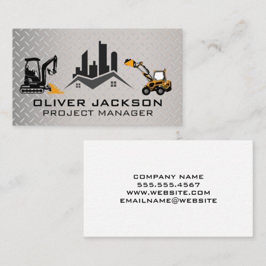 実在不動産ロゴ | 建築車 | スチール 名刺 (正面/裏面)