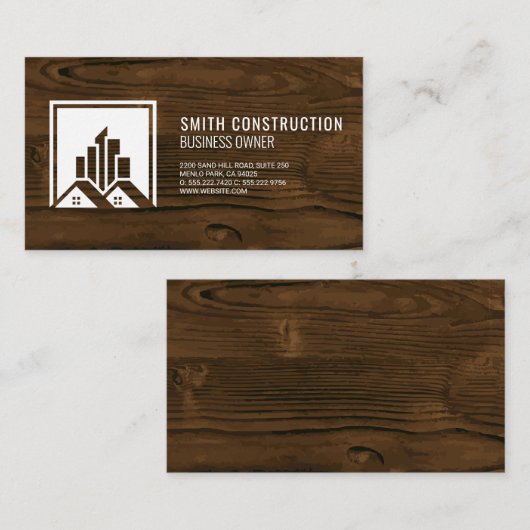 実在不動産ロゴ |木材の名刺 名刺 (正面/裏面)