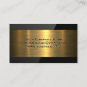 実在不動産ロゴ | 金ゴールド金属 | 黒の光沢 名刺 (裏面)