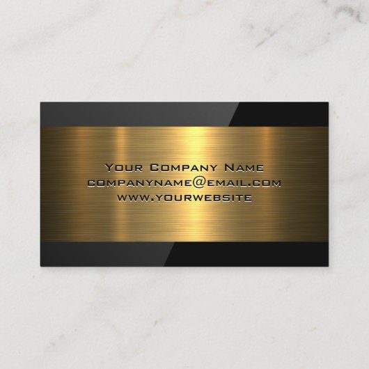 実在不動産ロゴ | 金ゴールド金属 | 黒の光沢 名刺 (裏面)