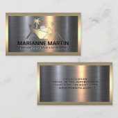 実在不動産ロゴ |金ゴールド銀メタリック 名刺 (正面/裏面)