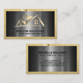 実在不動産ロゴ | 金属と木材 名刺 (正面/裏面)