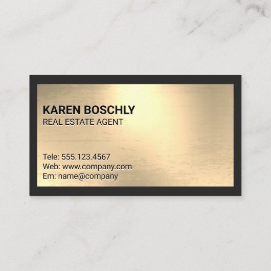 実在不動産ロゴ |金属の背景 名刺 (裏面)