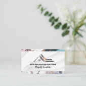 実在不動産ロゴ |金属屋根 名刺 (スタンド正面)