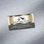 実在不動産ロゴ |金属製の金ゴールド大理石 マグネット名刺 (インサイチュ)