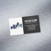 実在不動産ロゴ | 黒の背景 マグネット名刺 (インサイチュ)