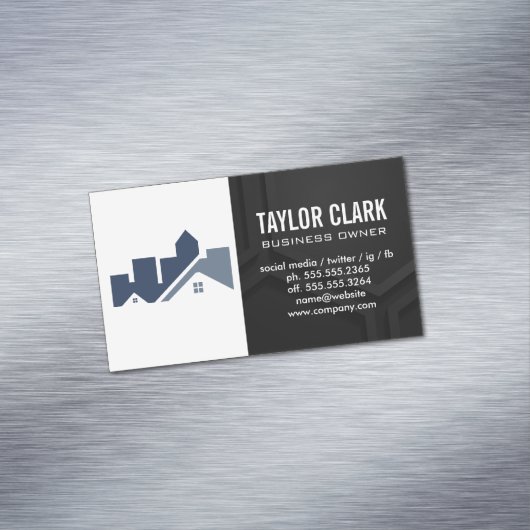 実在不動産ロゴ | 黒の背景 マグネット名刺 (インサイチュ)