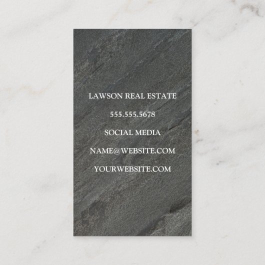 実在不動産ロゴ | 黒大理石 予約カード (裏面)