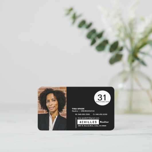 実在不動産不動産仲介業者名刺 名刺 (スタンド正面)