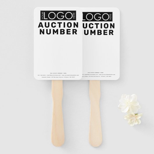 実在不動産代理店入札オークションパドル ハンドファン (正面&裏面)