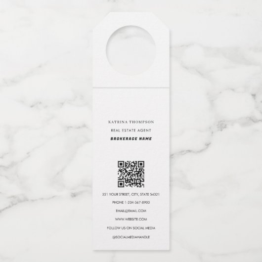 実在不動産代理店幸せ締切日の贈答品 ボトルネックタグ (裏面)