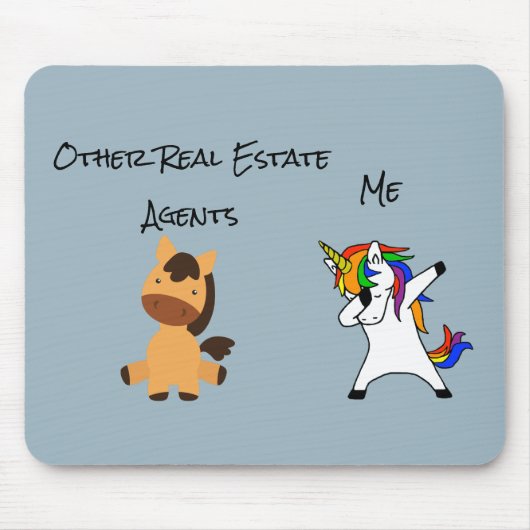 実在不動産代行者贈り物ダビング一角馬 マウスパッド (正面)