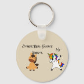 実在不動産代行者贈与馬ダビングユニコーン キーホルダー (正面)