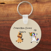 実在不動産代行者贈与馬ダビングユニコーン キーホルダー (正面)