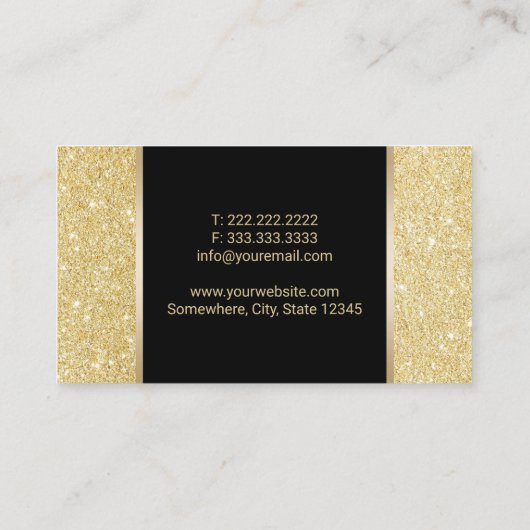 実在不動産仲介業者モダン金ゴールド 名刺 (裏面)