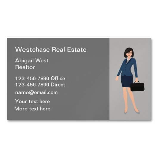 実在不動産仲介業者用不動産代理商カード マグネット名刺 (正面)